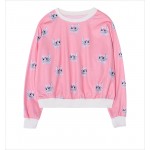 Pink Bow Cats Cartoon Harajuku Funky Long Sleeve Sweatshirts Tops